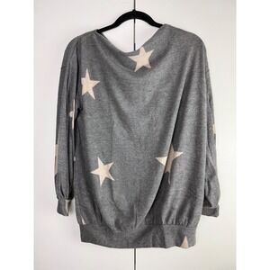 FIRST LOVE by Lovelyn Knitwear Star Pullover Sweater Women's Small Gray Boatneck